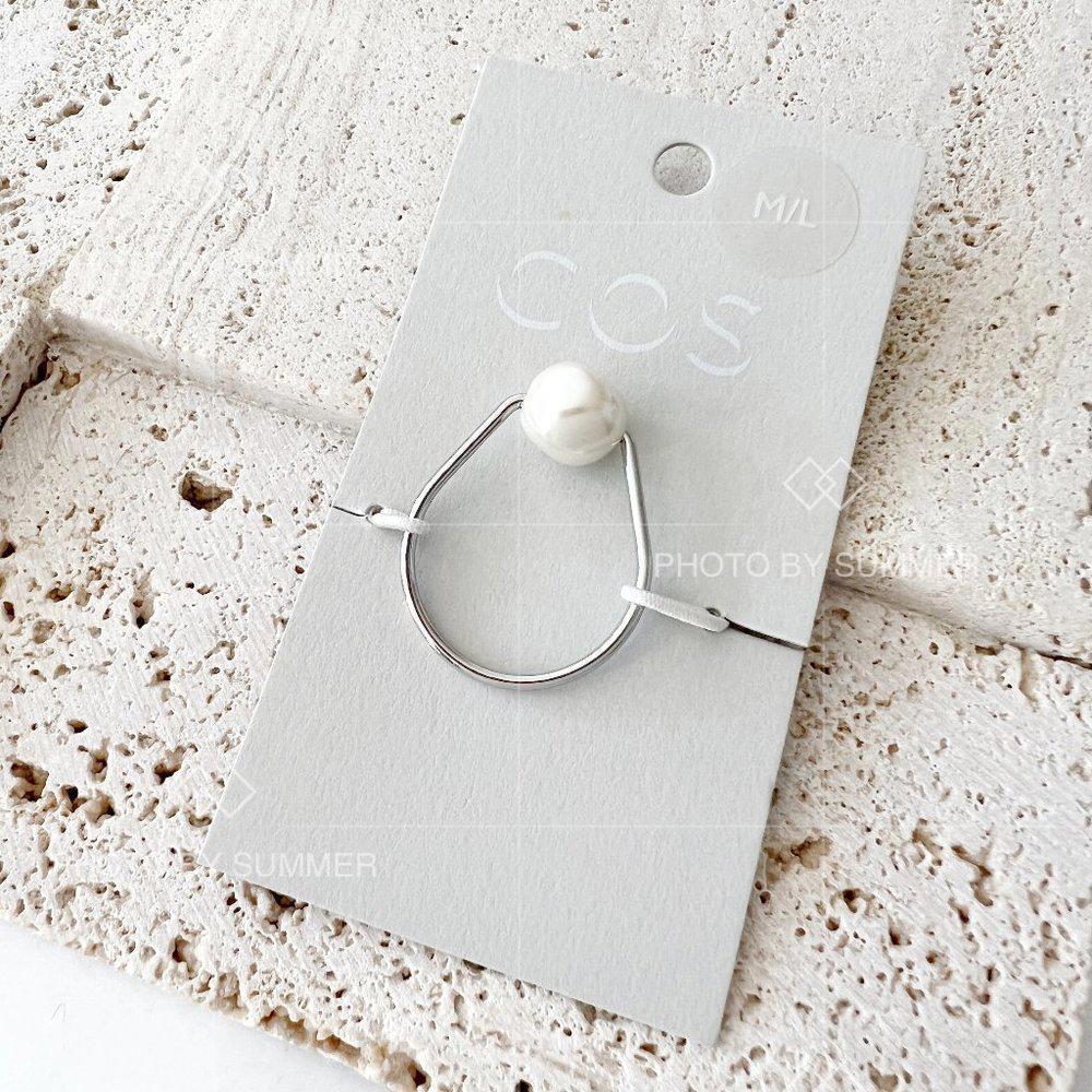 COS Glass Pearl Ring Size M/L